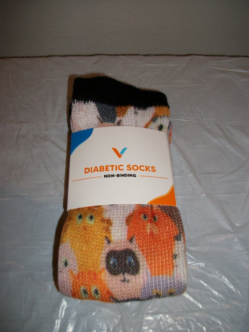 Viasox Diabetic Socks Non-Binding CATS Design Sz Large